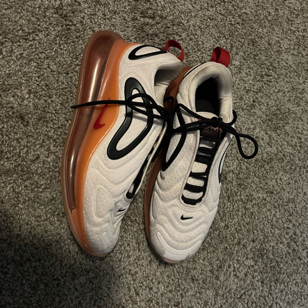 Nike Air Max 720-style Women's White and Orange Sneakers